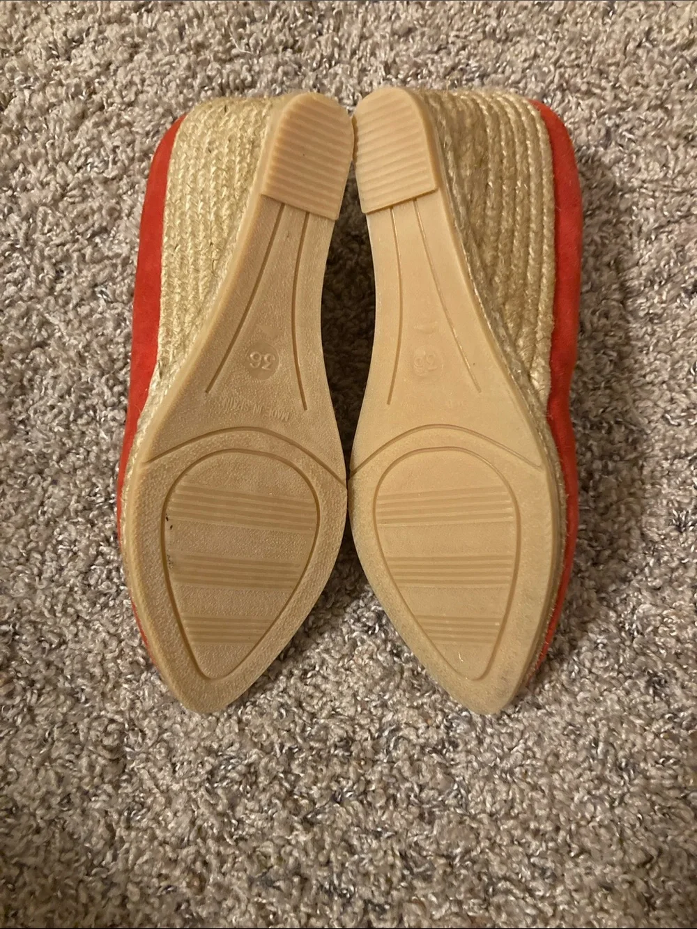 Eric Michael Teva Red Suede Espadrille Wedges